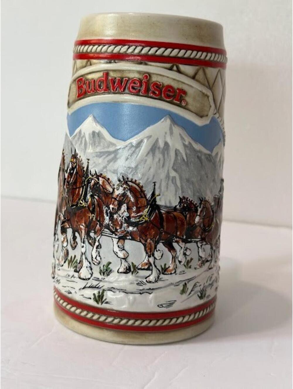 Budweiser 1985 Holiday Stein A Series Clydesdale Ceramarte Anheuser-Busch